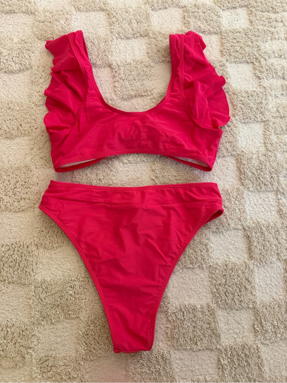 Women’s Pink Ruffle Bikini Set - Picture 2 of 4